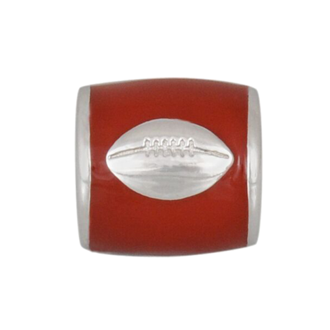 Bead - Crimson Enamel with Football