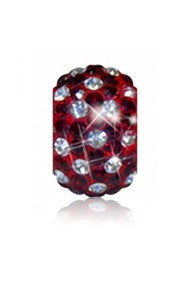 Bead - Crimson & Crystal Dot