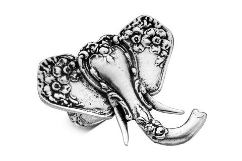 Silver Spoon Elephant Ring