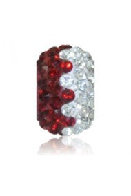 Bead - Crimson and White Crystal