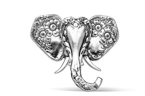 Silver Spoon Elephant Brooch